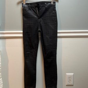 JBrand high waisted skinny black coated pants size 24